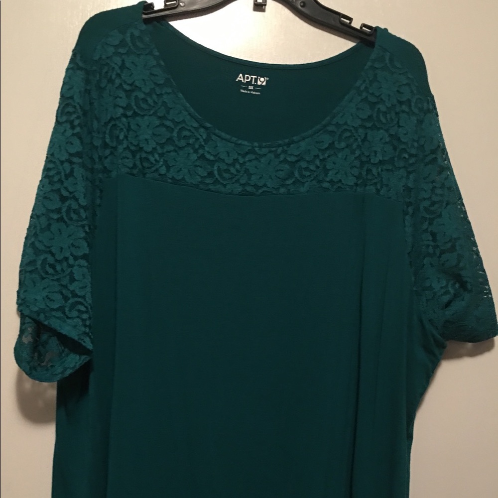 Christmas green shirt with lace on top